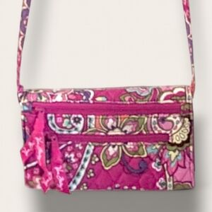 👛Vera Bradley Hard To Find Floral Pink Crossbody Full-Sized Wallet